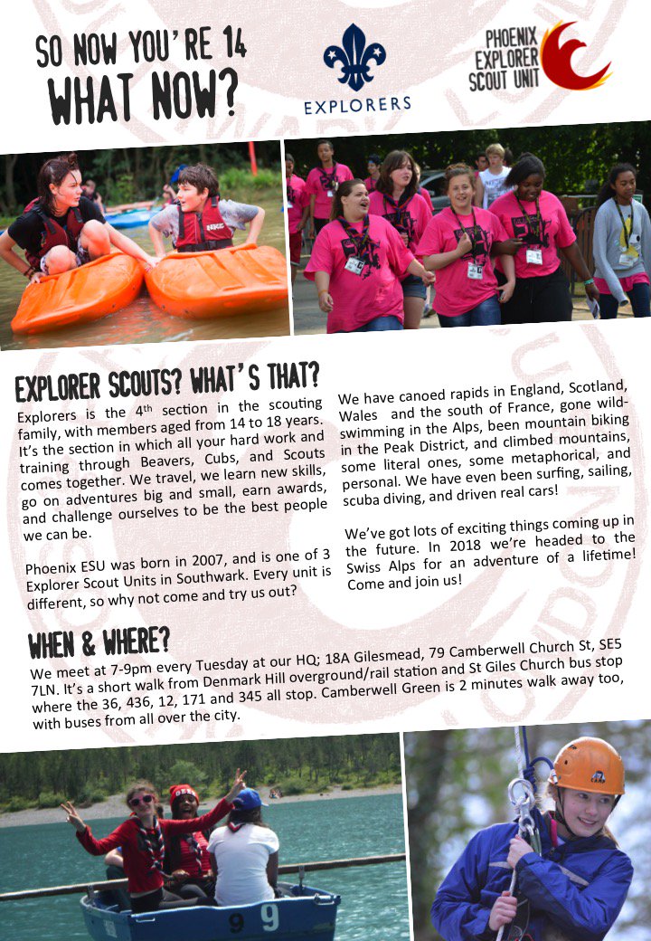 PhoenixExplorer's tweet image. 14? Live in South London? Want to join an ESU that actually does stuff? Step this way... #iScout #Scouts #Explorers