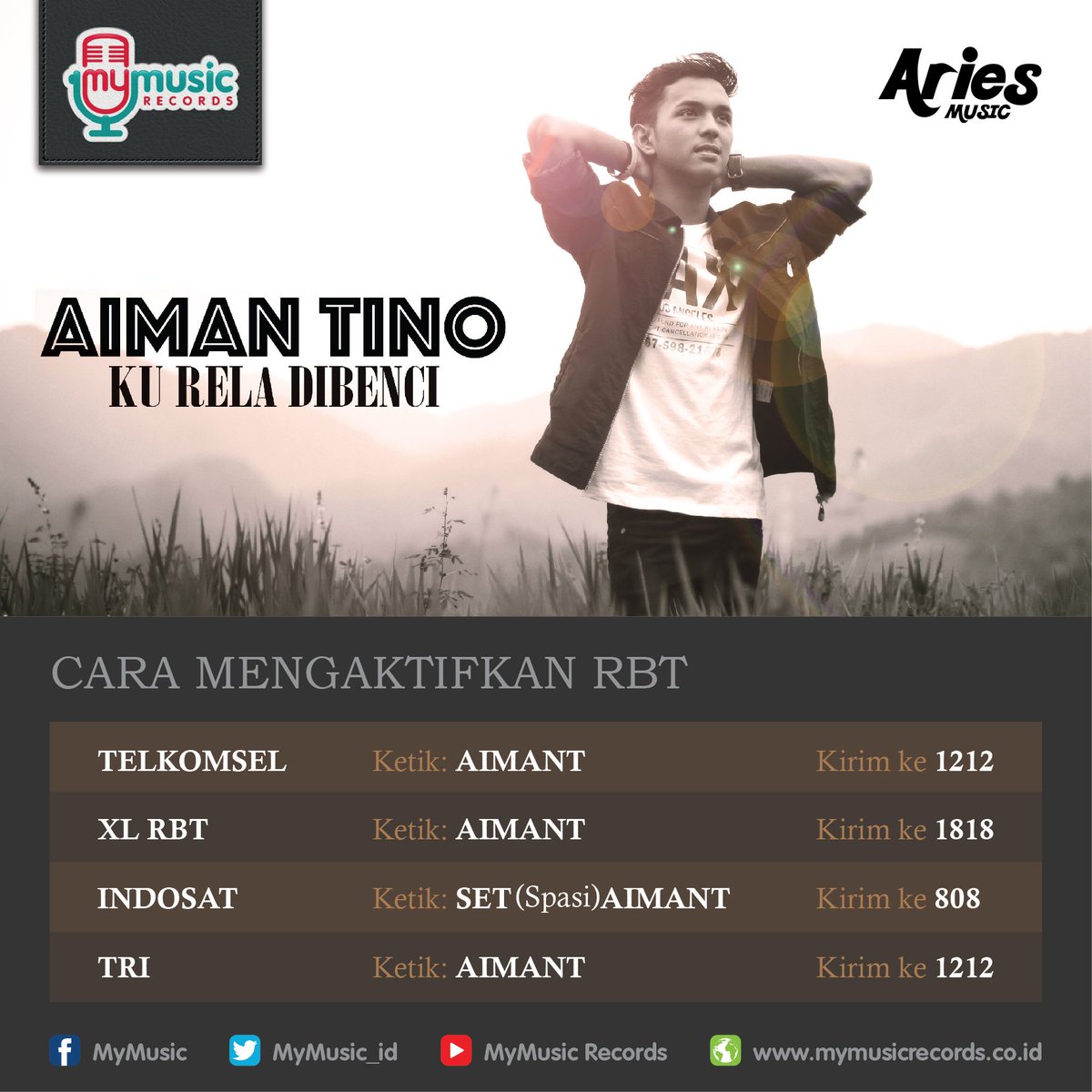 Denbang995FM's tweet photo. RBT @AimanTino98 #KurelaDibenci
Ketik AIMANT
Kirim #Tekomsel & #Tri 1212
#XL 1818
#Indosat Ketik SET(Spasi)AIMANT Kirim Ke 808
@mymusic_id https://t.co/o2fDog3sIE