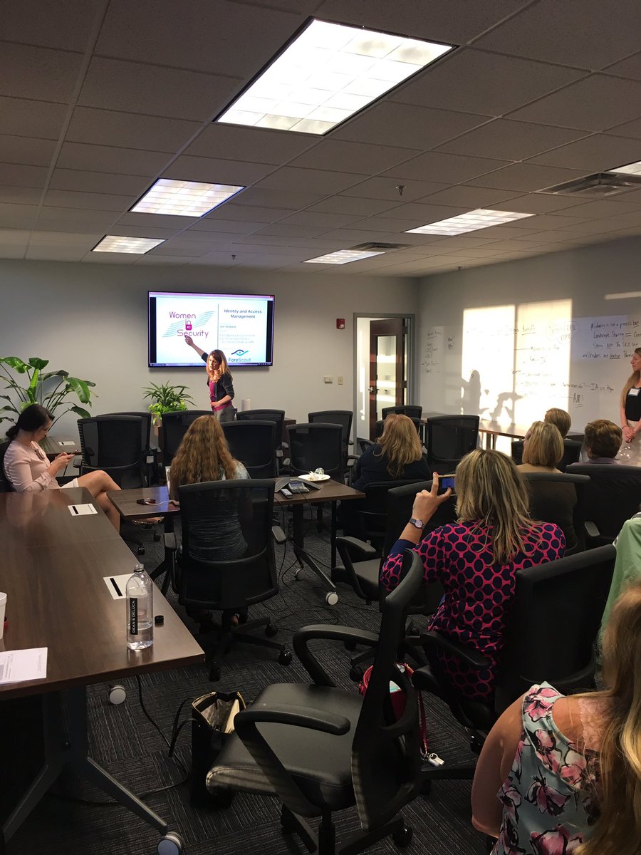 @CindiCarter told us the story at tonight's <a href="/WomenSecurityKC/">Women in Security KC</a> meeting about how our logo came to be. <a href="/ForeScout/">Forescout</a> was proud to sponsor the mtg!