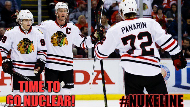 MGoose37's tweet photo. Will Q go Nuclear? #Blackhawks #LetsGetSomeGoals One shift, one goal, one win at a time. The climb starts tonight! https://t.co/zHWja9Szbs