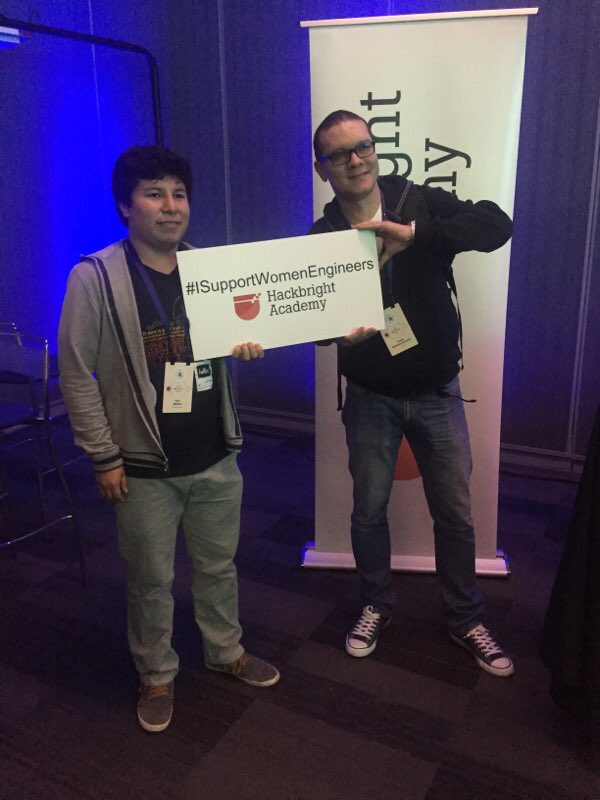 Hackbright's tweet image. Representing at #fbf8 come by our booth for a prize! 🎉#ISupportWomenEngineers