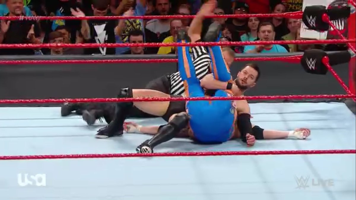 tappedoutpod's tweet photo. @FinnBalor comes out and makes quick work of @TheCurtHawkins #NotPaidBytheHour #RAW https://t.co/n4R0gv3CXR