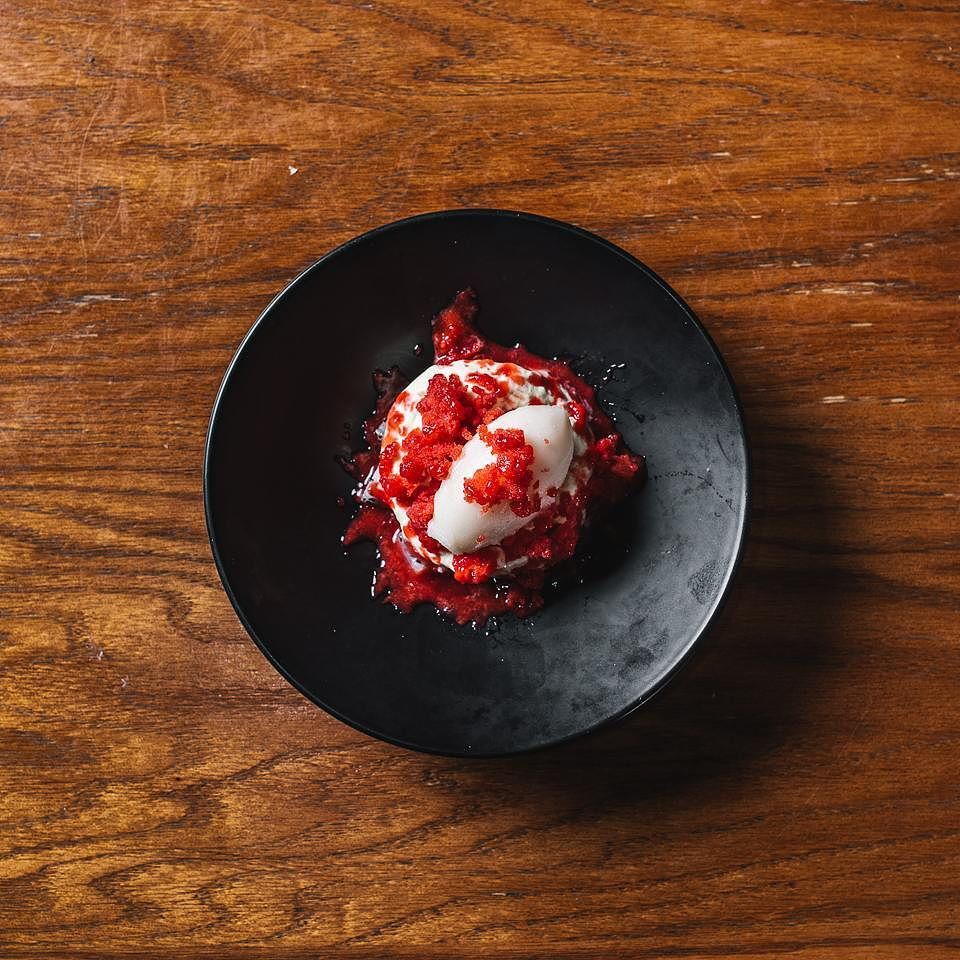 Lychee Sorbet, Strawberry Granita, rose cream &amp; dragonfruit.

#NORAMEN #ASIAN #GWAILO ift.tt/2oGqw3r