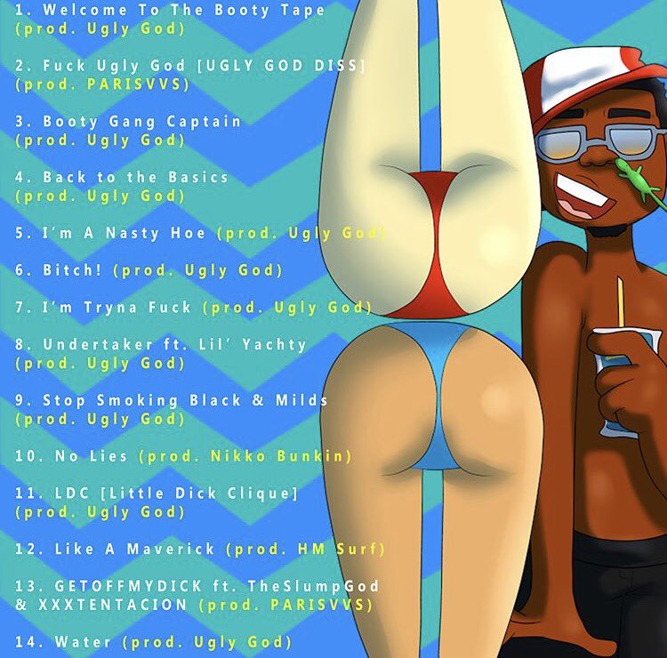 WORLDSTAR's tweet photo. Ugly God drops the track list &amp; cover of his new mixtape "The Booty Tape" 👀🔥 @uglygod https://t.co/YZ0ytDKedT