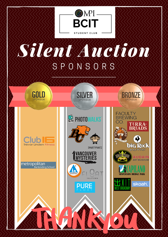 MPIBCIT's tweet photo. A huge thank you to our sponsors! The funds raised will go towards a new scholarship we are establishing this year. More details soon! #BCIT https://t.co/cVWhTPZTEP