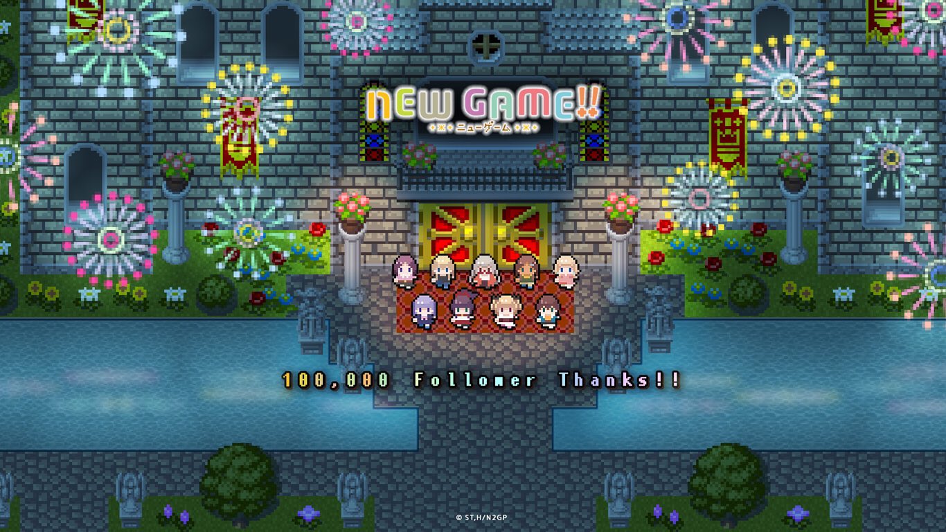 Tvアニメ New Game 公式 いつもnew Game を応援いただきありがとうございます 公式twitterフォロワー数が100 000人突破した事を記念して オリジナルドット壁紙をプレゼントします ダウンロードはこちらから T Co Smstkckl9f ニュー
