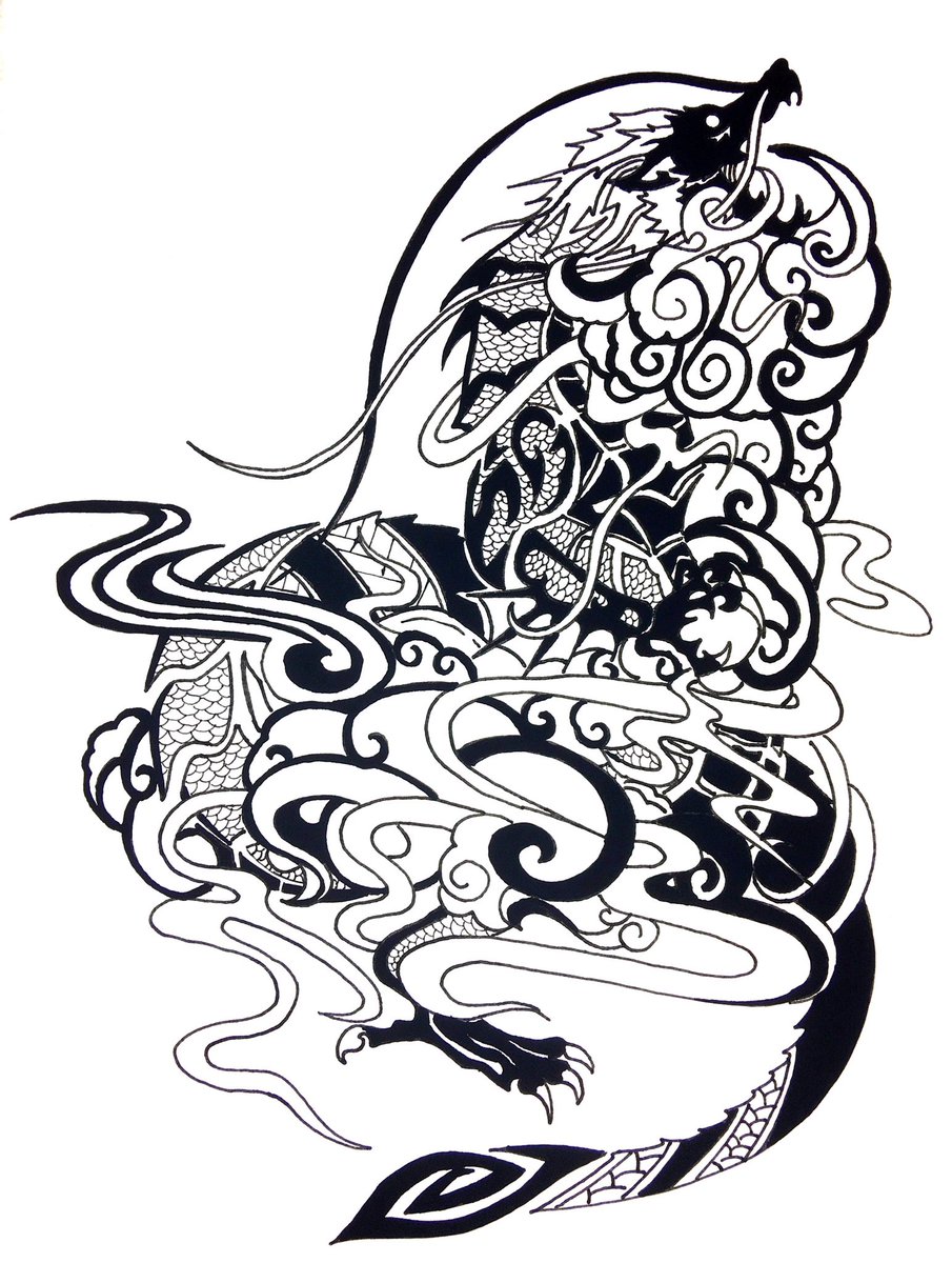 GAI様 鵺右衛門コラボ #トライバル @kamibukuro18 東の #青龍 南の