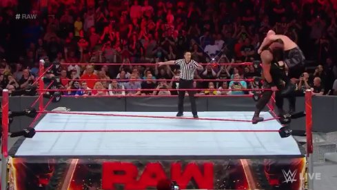 BleacherReport's tweet photo. Braun Strowman suplexed Big Show and the ring couldn’t handle it 😱

🎥: https://t.co/cKacJoGG7a https://t.co/NpS05iLTUo