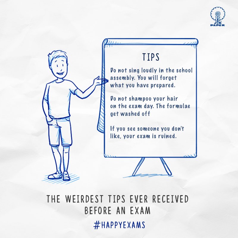 JKPaperIndia's tweet photo. Have you ever heard of such weird tips? #HappyExams https://t.co/c3EujZILQp