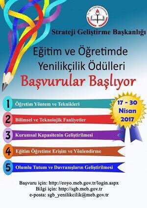 Eğitimde Yenilikçilik Ödülleri Başvuruları Başladı..   balikesir.meb.gov.tr