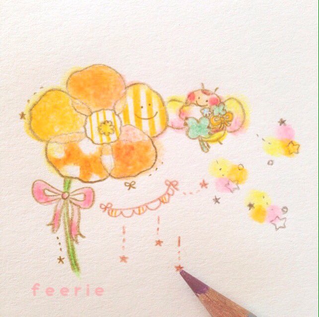 Feerie ポピーさんの かわいい笑顔を見ると うれしくなっちゃう いろんなところで お花さんがニコニコしていて うれしいなぁ ﾟ イラスト 色鉛筆 イラストレーター Illust Feerie T Co N1t4vbaupt Twitter