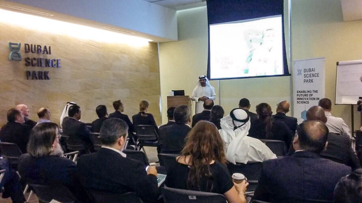 DxbSciencePark's tweet photo. Executive Director @Marwan_Janahi welcoming #DSP's co-host, @AlTamimiCompany  and the attendees of the #BusinessBreakfast. https://t.co/tN9DxvgZdf
