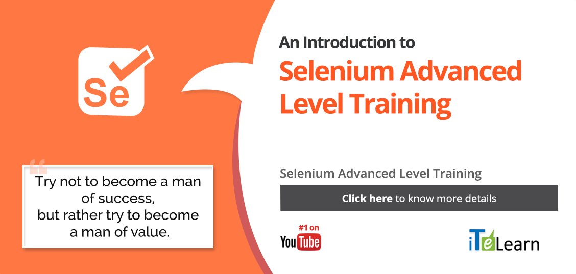 ITeLearn's tweet image. One should be familiar with advanced features of #Selenium to become a successful #SeleniumTester.
#SeleniumCourse.
itelearn.com/blog/2017/02/0…