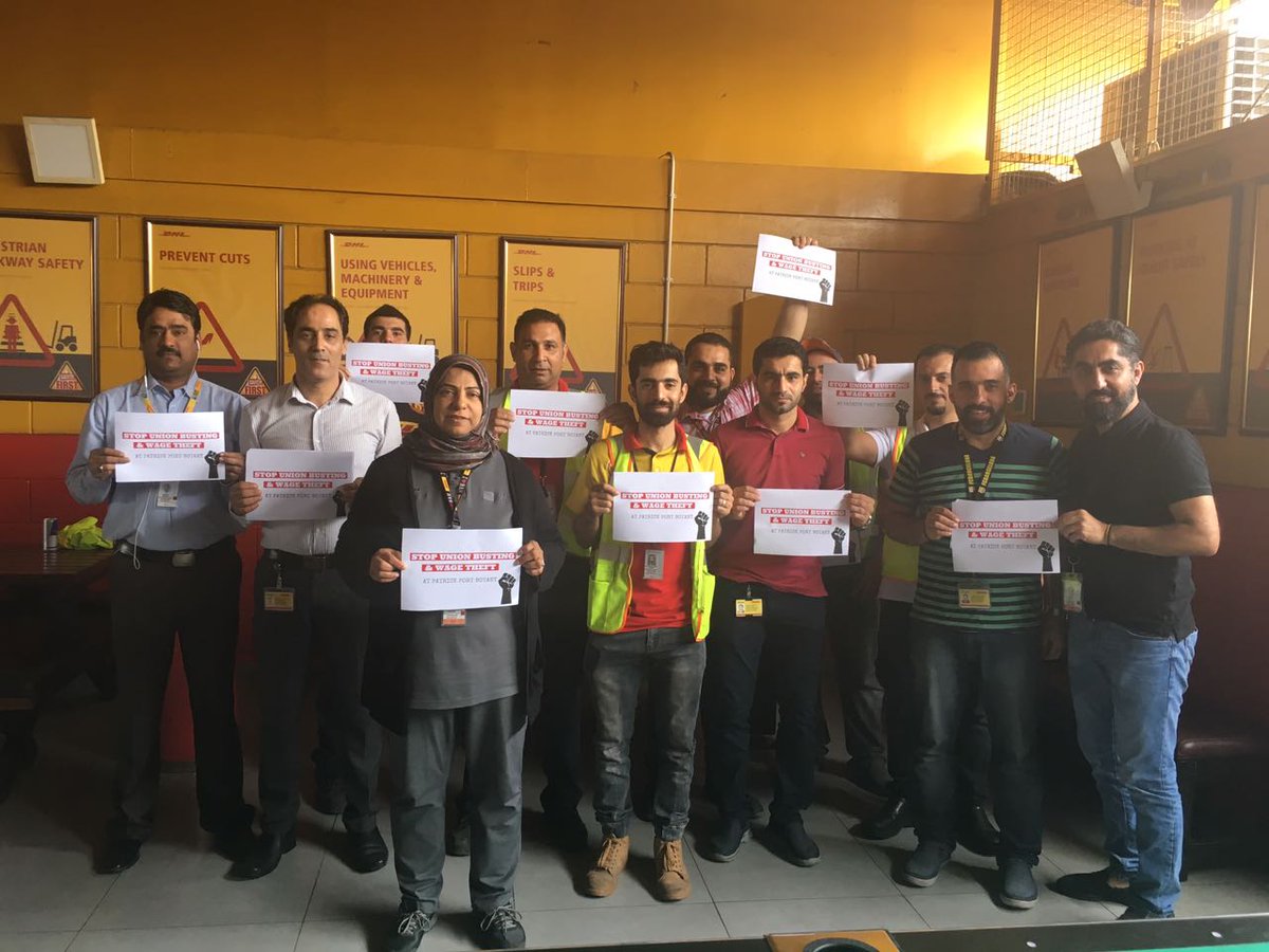 ITFArabworld's tweet photo. #defendpatrickdockers - Solidarity from DHL Union Bahrain https://t.co/gHUkE5BCZ3