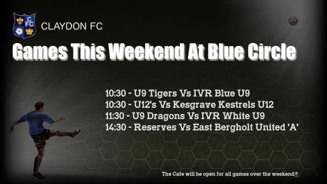 claydonfc's tweet photo. This weekends games at Blue Circle. #seasonrunin #grassroots https://t.co/eaChu43iJs