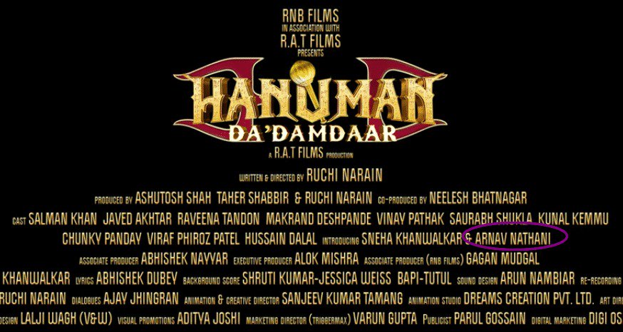 Feeling proud my son Arnav, gave voice for Hanuman in movie #hanumandadamdaar, releasing 19May bit.ly/HDDTrailer @ruchinarain18