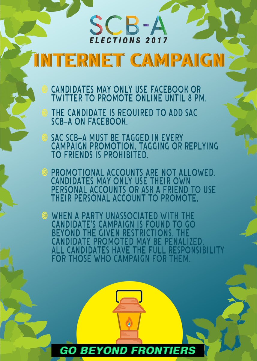 SACSCBA's tweet photo. Hello ACHS! 🌟 Please take note of the following campaign policies throughout this week. THANK YOU! 🤗 https://t.co/LDojbD6bTx