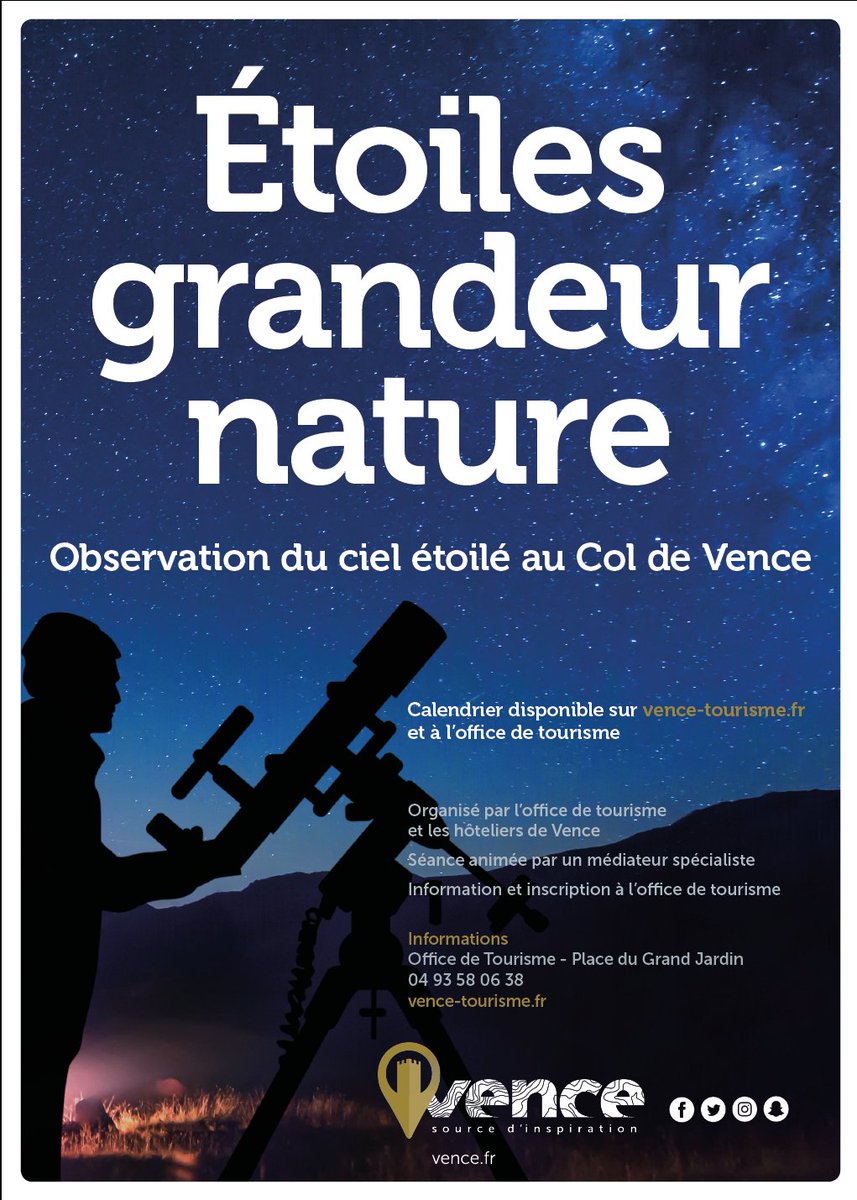 villedevence's tweet image. Venez admirer le ciel étoilé au col de la @villedevence!
vence-tourisme.com/fr/ciel_%C3%A9… @LoicDombreval @NiceMatinCagnes @F3cotedazur @ProCotedazur