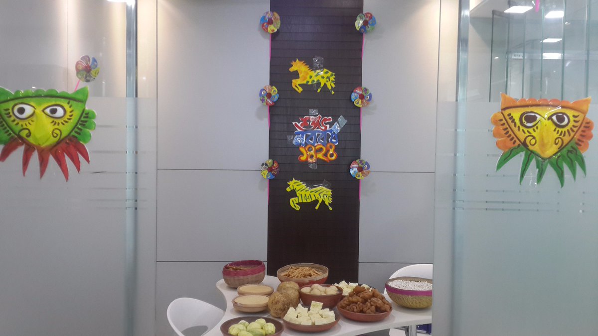 azharbd's tweet photo. Bangla New year Celebration @Office #KuwaitAirwaysDHAKA https://t.co/f2E7gpWT8Z