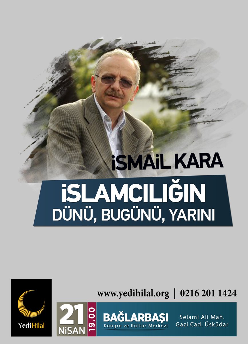 İsmail Kara ile 21 Nisan Cuma günü 19.00'da Bağlarbaşı Kültür Merkezinde yapacağımız programımıza davetlisiniz.