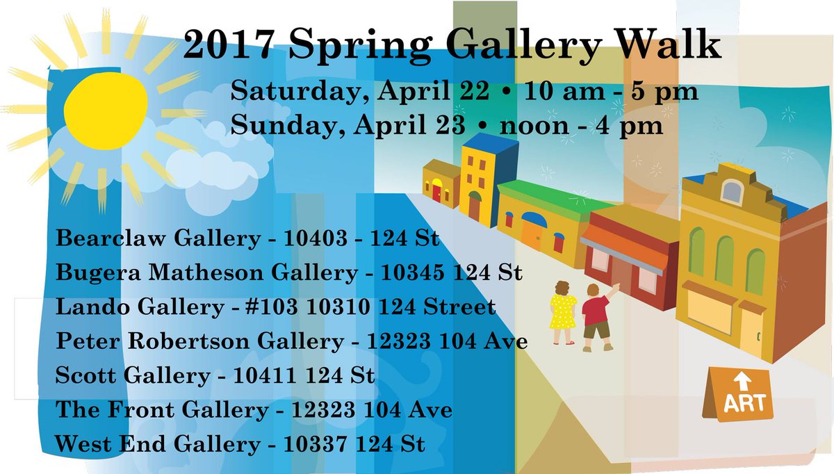 yegGalleryWalk's tweet photo. Take a self-guided tour of the 7 finest art galleries in #YEG this weekend!#springgallerywalk #edmontongallerywalk #yegevents @shop124street https://t.co/KxBL4Sl5kv