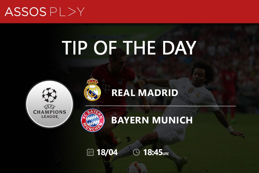 Assosplay's tweet photo. 🏆 #ChampionsLeague
⚽️ #RealMadrid - #Bayern
📅 Tuesday, 18th of April
🔝 Tip: Back Real Madrid Draw No Bet @ 1.73
🎯 https://t.co/HG6waILNvI https://t.co/ZJst96eP3U