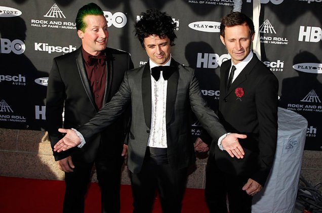 billboard's tweet photo. #OTD in 2015, @GreenDay was inducted into #RockHall in their first year of eligibility https://t.co/NVrBlSdy19 https://t.co/472CV0GCh1