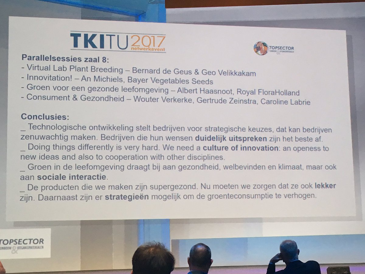 TopsectorTU's tweet photo. Conclusies uit parallelsessies #TKIevent op een rijtje! https://t.co/qqt2HxZrGY