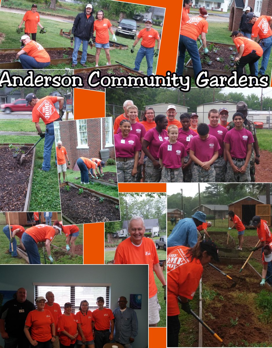 Anderson Community Gardens, no rain slowing us down today.