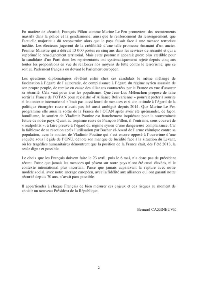 BCazeneuve's tweet photo. Face au populisme et à l'outrance, soyons à la hauteur de l'enjeu de cette élection. https://t.co/RGbbK6wWzL