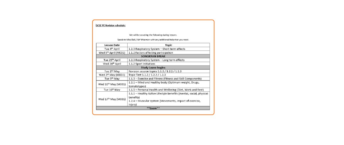 Y11 GCSE PE students we are ready for you in term 3! 📒😀