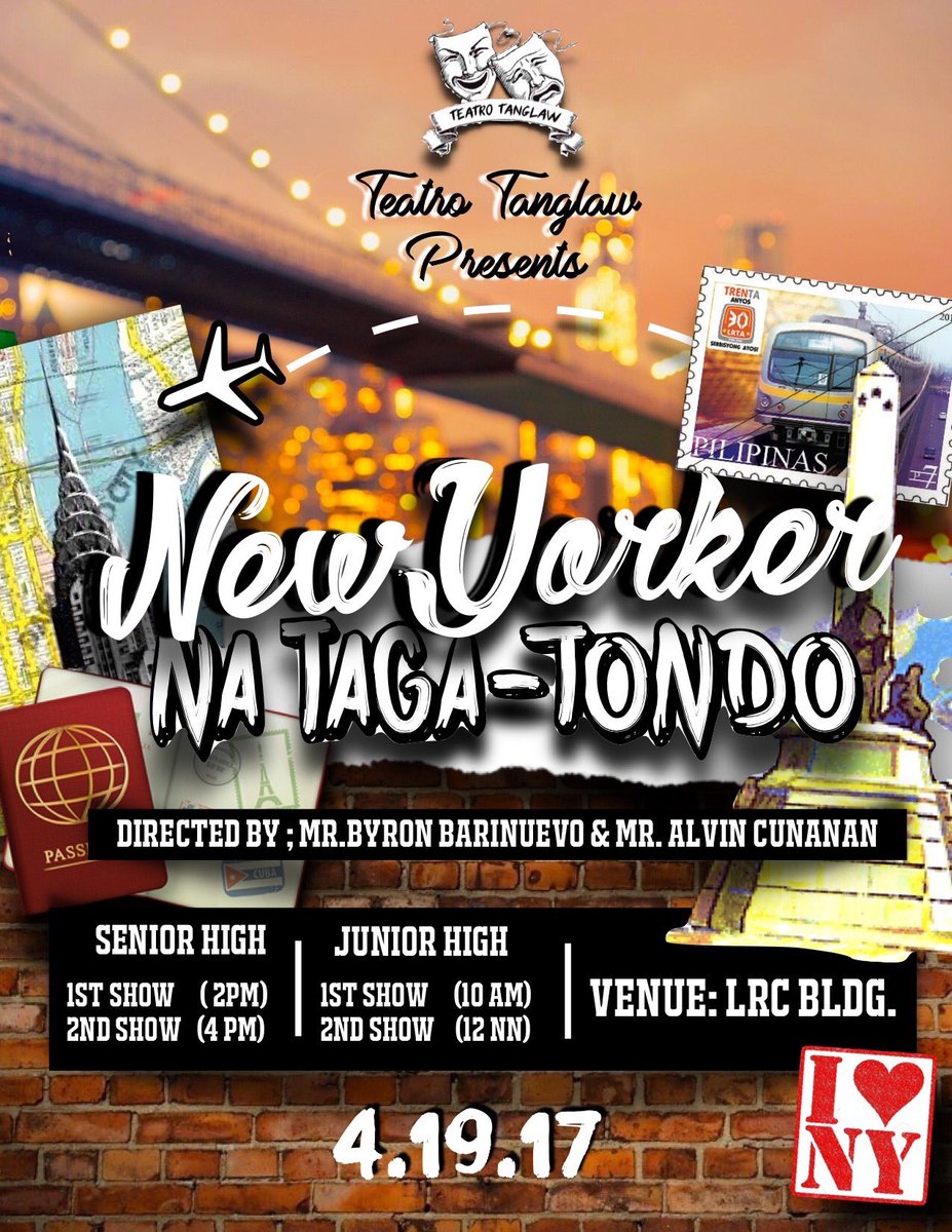 SGB2021's tweet photo. Tomorrow's the day, Paulinians!

Get ready for Teatro Tanglaw's play production, New Yorker Na Taga-Tondo. 🎭 See you there! 

#TeatroNYNTT https://t.co/GMaQaLQzec