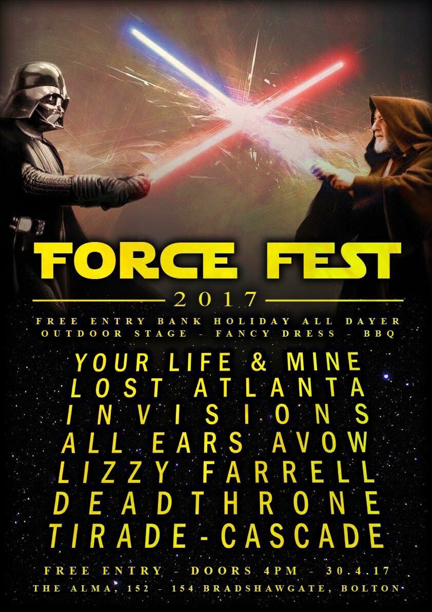 We are excited to announce we're playing Force Fest at the alma inn Bolton  alongside some sick bands <a href="/YLAMuk/">Your Life & Mine</a> @TIRADEband <a href="/InVisionstweets/">InVisions</a>