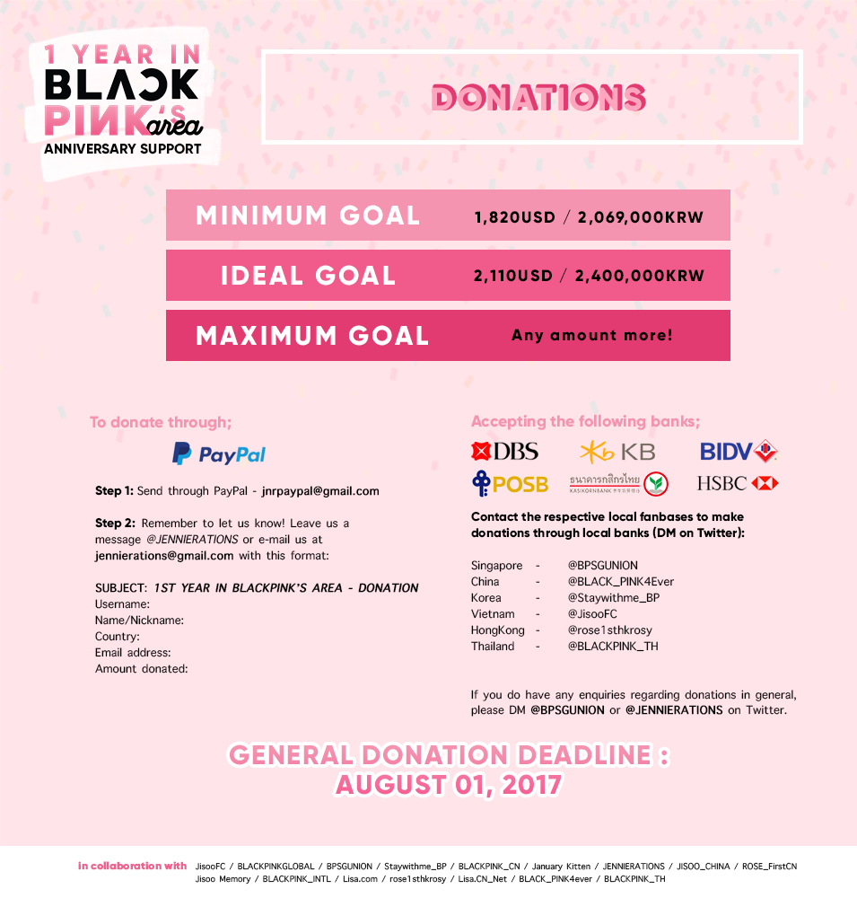 BPSG_0808's tweet photo. [BLACKPINK ANNIVERSARY SUPPORT
#1YearInBLACKPINKsArea 08.08.2017]
Donations &amp; Rewards
https://t.co/GSvtvBadNG

#BLACKPINK #블랙핑크 https://t.co/dcU684ZpqL