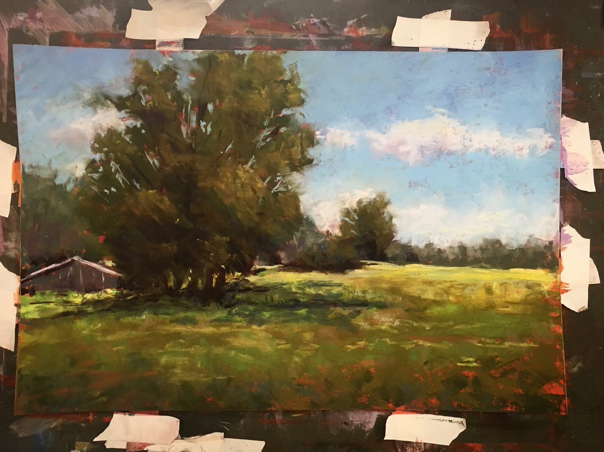 Christafor's tweet image. Pastel Demo from my Monday night Intro to Pastel class #creativesoulsart #pastelpainting #terryludwig #pastel #landscapeart