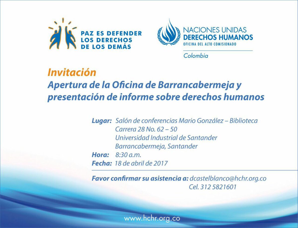 ONUHumanRights's tweet photo. Hoy abrimos Oficina de ONU Derechos Humanos en Barrancabermeja https://t.co/ummKRd4Qma