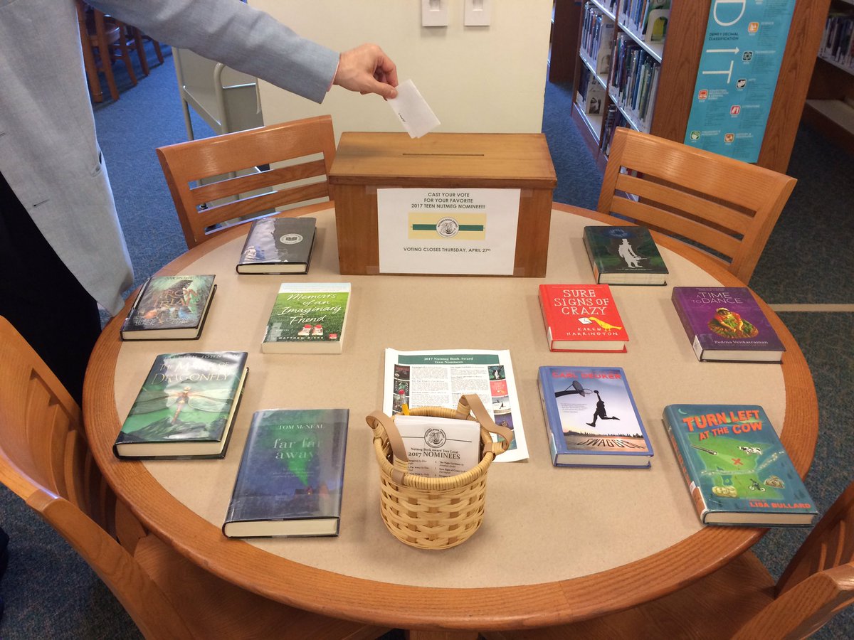 StrongLMC's tweet photo. Hey #strongms! Time 2 decide the '17 Teen #nutmegaward 🥇winner! Even if you've read only one, Come to @StrongLMC and cast your vote! 📚📚👍🏻👍🏻 https://t.co/p9XKdRcKfi