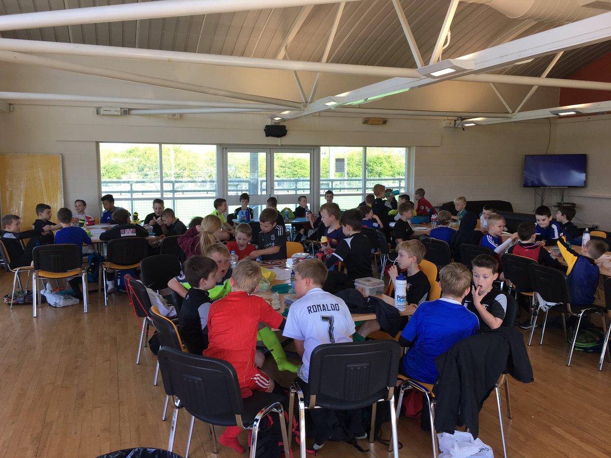 FoundationSTFC's tweet photo. SOCCER SCHOOLS: Brilliant first morning @LeominsterTown it's now time for a well earned lunch break #refreshandrefuel https://t.co/mevmyJWrRQ
