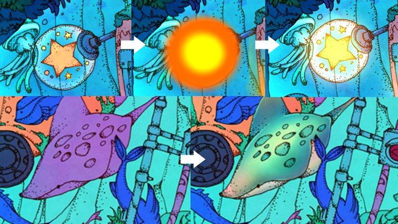 Clip Studio A Twitter Clip Studio Paint講座 カマキリマイさんのメイキング第5回を公開しました 初期設定の 透明水彩 と使いやすくカスタマイズしたブラシで細部を彩色します 対照的な色使いや明かりの表現を加えることで画面にメリハリを付けます T Co