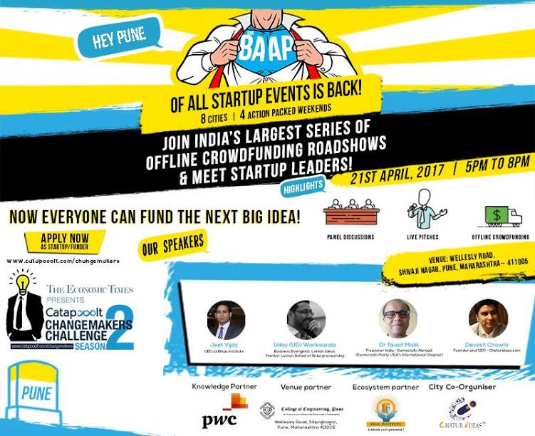 ChaturIdeas's tweet photo. #Catapooolt #ChangeMakersChallenge (Season 2) is here!!

#Pune #Startups wait no further, register at https://t.co/CJL2F417hQ. See you'll! https://t.co/9p52v67zfr