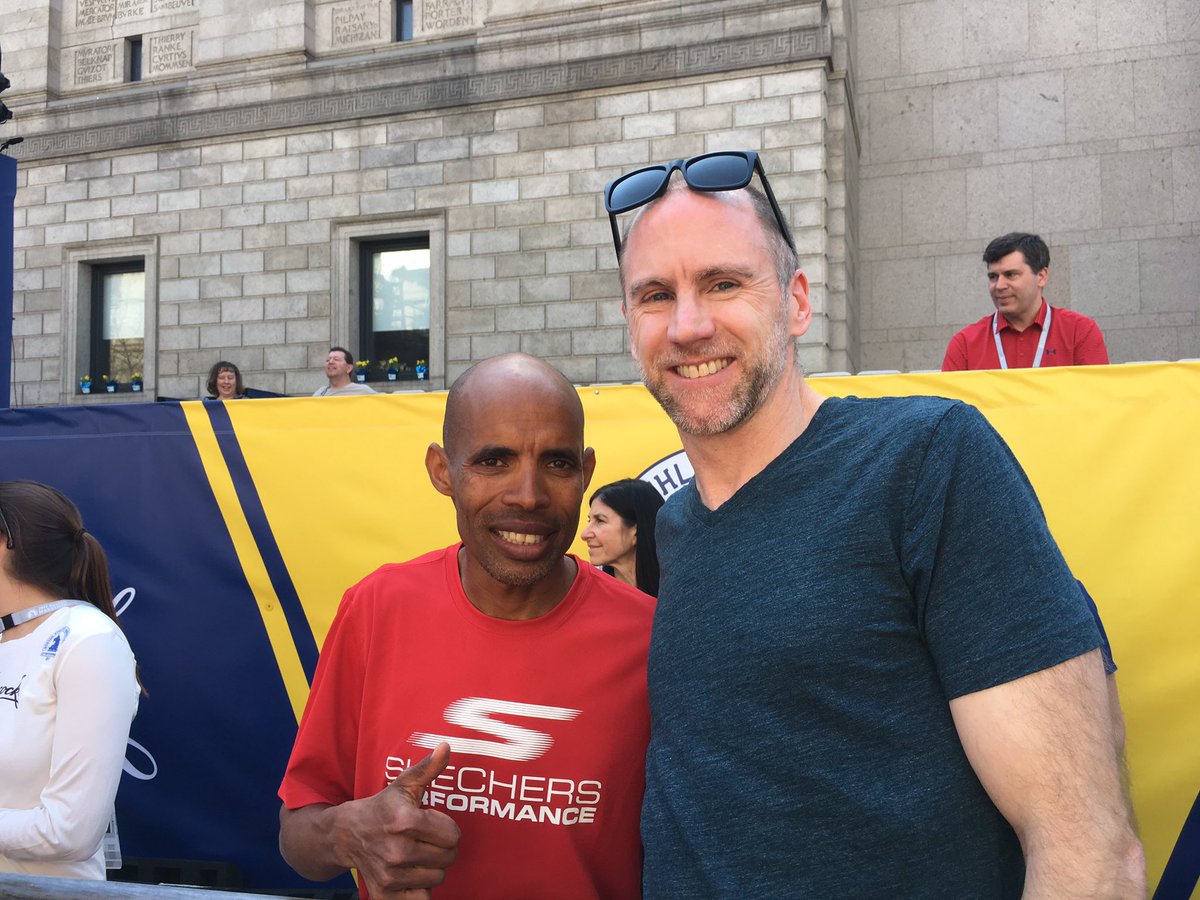 Discussing post-<a href="/bostonmarathon/">Boston Marathon</a> retirement plans with <a href="/runmeb/">meb keflezighi</a>. Great race!  #BeBoston #BostonStrong