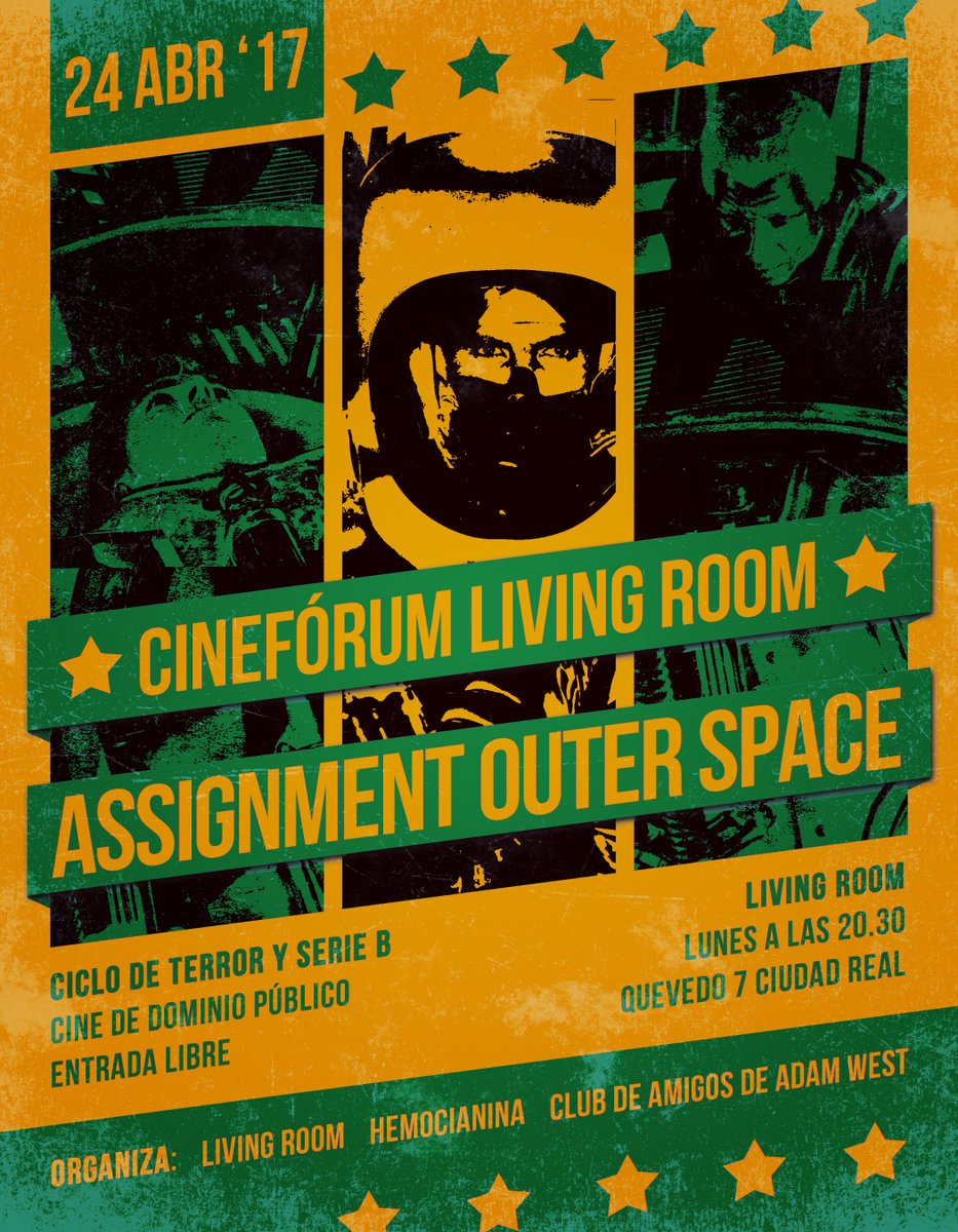 cineforumcr's tweet photo. #CinefórumLivingRoom Sesión 119 // 24 Abril #AssignmentOuterSpace https://t.co/iUuzjkKd2x https://t.co/ahOCGoVzUV