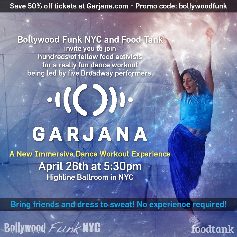 5 broadway stars teaching dance? It’s lit! Check out "Garjana" (NYC 4/26 in partnership w/ <a href="/FoodTank/">Food Tank</a>): ow.ly/4M8W30aK4v6