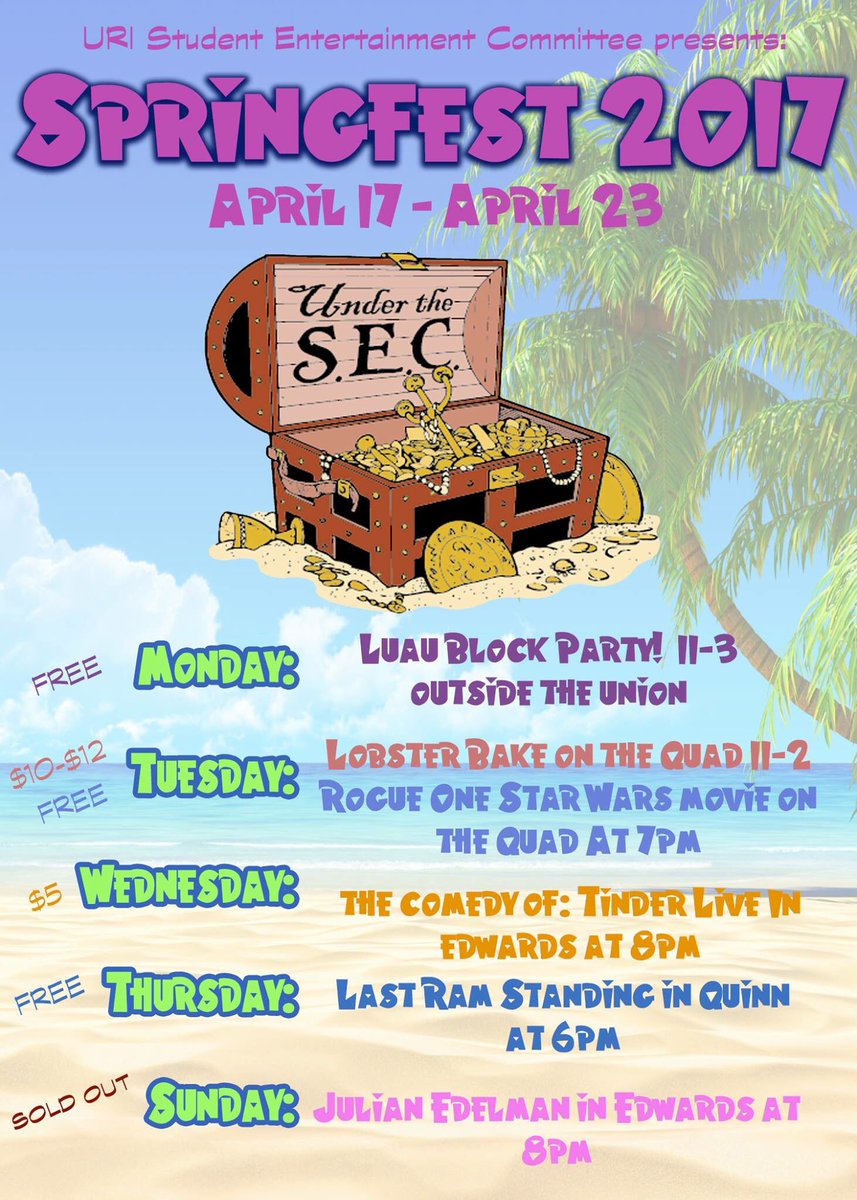 URISEC's tweet image. IT&apos;S LOBSTER BAKE DAY!!

11-2 on the Quad

$12 to get lobster &amp;amp; sides

$10 to get chicken &amp;amp; sides

**CASH ONLY**

FREE #Springest SWAG