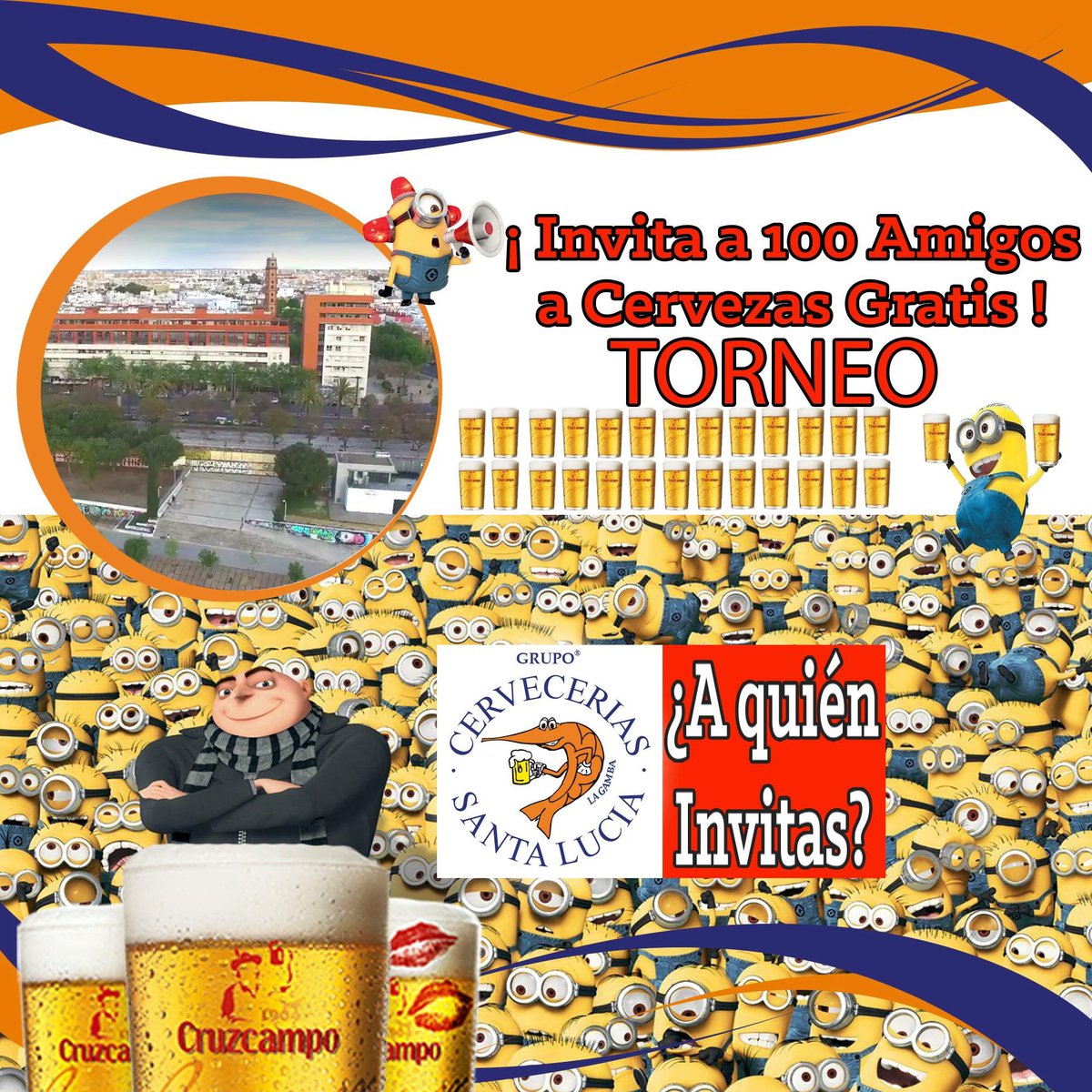 ¡Participa en Nuestro Facebook e invita a 100 amigos a Cerveza GRATIS!
facebook.com/cerveceriasant… 
#cerveza #gratis #Sevilla #Cervecería #Bar