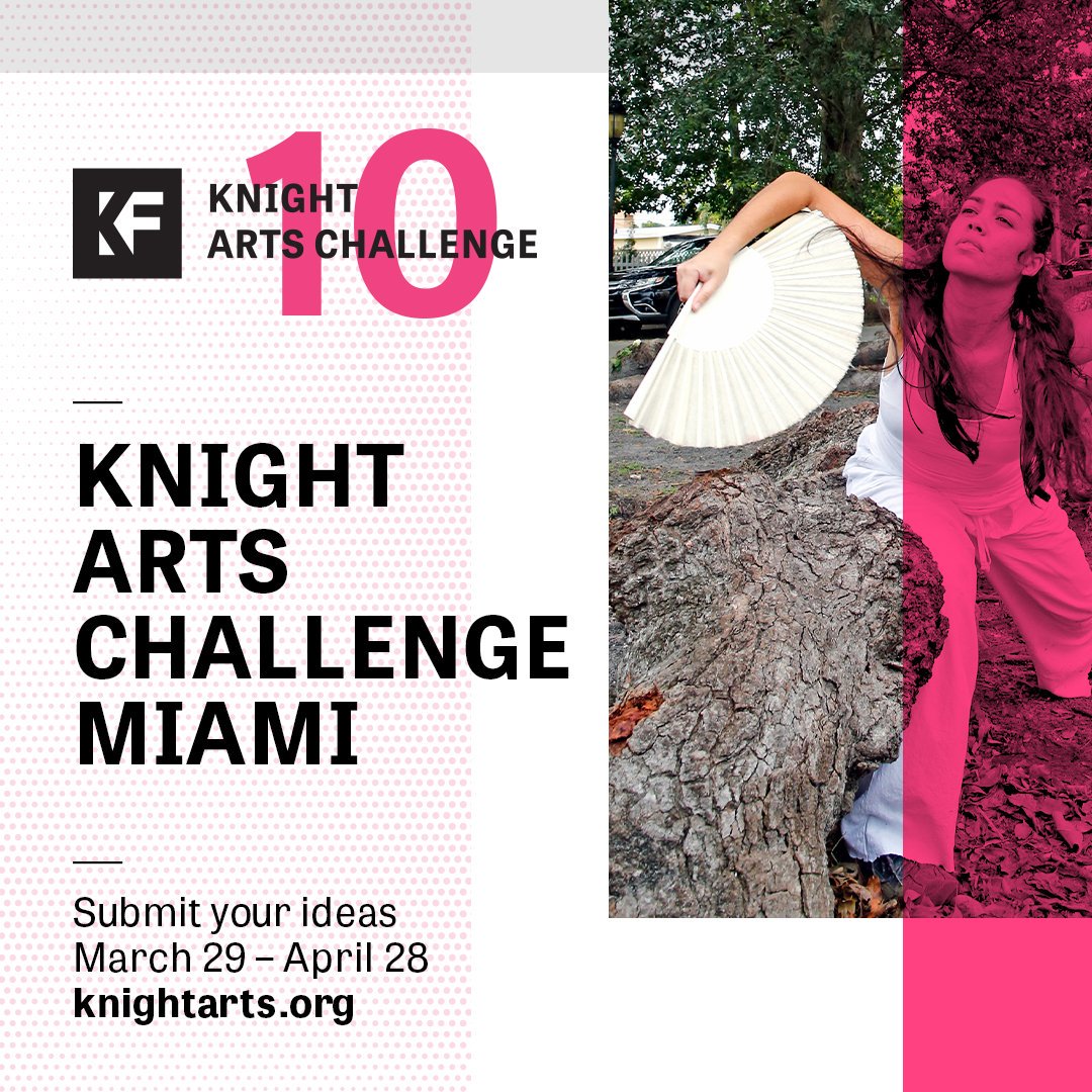 Get your tech artistic ideas ready! Submissions are open for our partner <a href="/knightfdn/">Knight Foundation</a>'s 10th year of the #KnightArtsChallenge! <a href="/KnightArts/">Knight Arts</a>