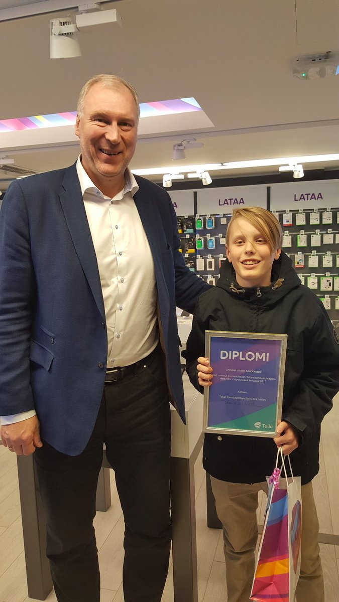 Just met Aku Kauppi who worked as Telia's CEO @Yrityskyla. Maybe he'll replace me someday😉 Thanks for meeting and best of luck! <a href="/KauppiVille/">Ville Kauppi</a>