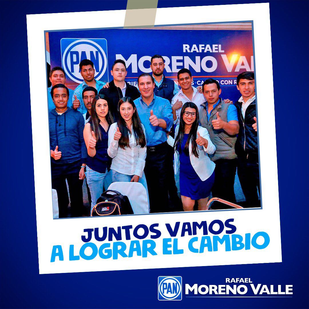 santi_loop's tweet photo. ¡En 2018 vamos a conquistar almas con @RafaMorenoValle! México necesita un cambio y juntos lo vamos a lograr. #JóvenesConMorenoValle https://t.co/M6Tkem1s59