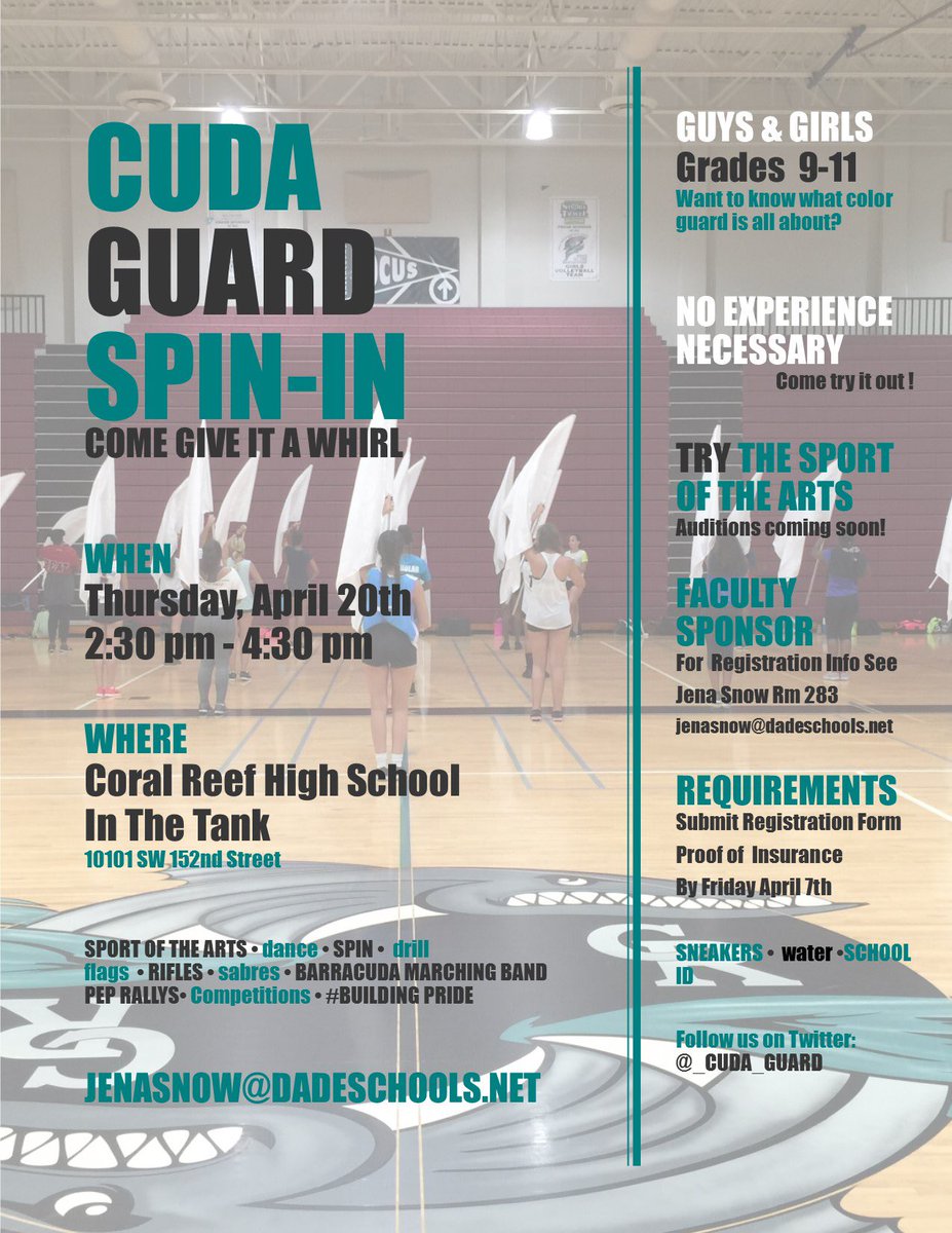 _CUDA_GUARD's tweet photo. @CRHSactivities Registration extended. It's not too late to register for Thursday's SPIN-IN go to room 283 today!! https://t.co/NMDKvL9mvq