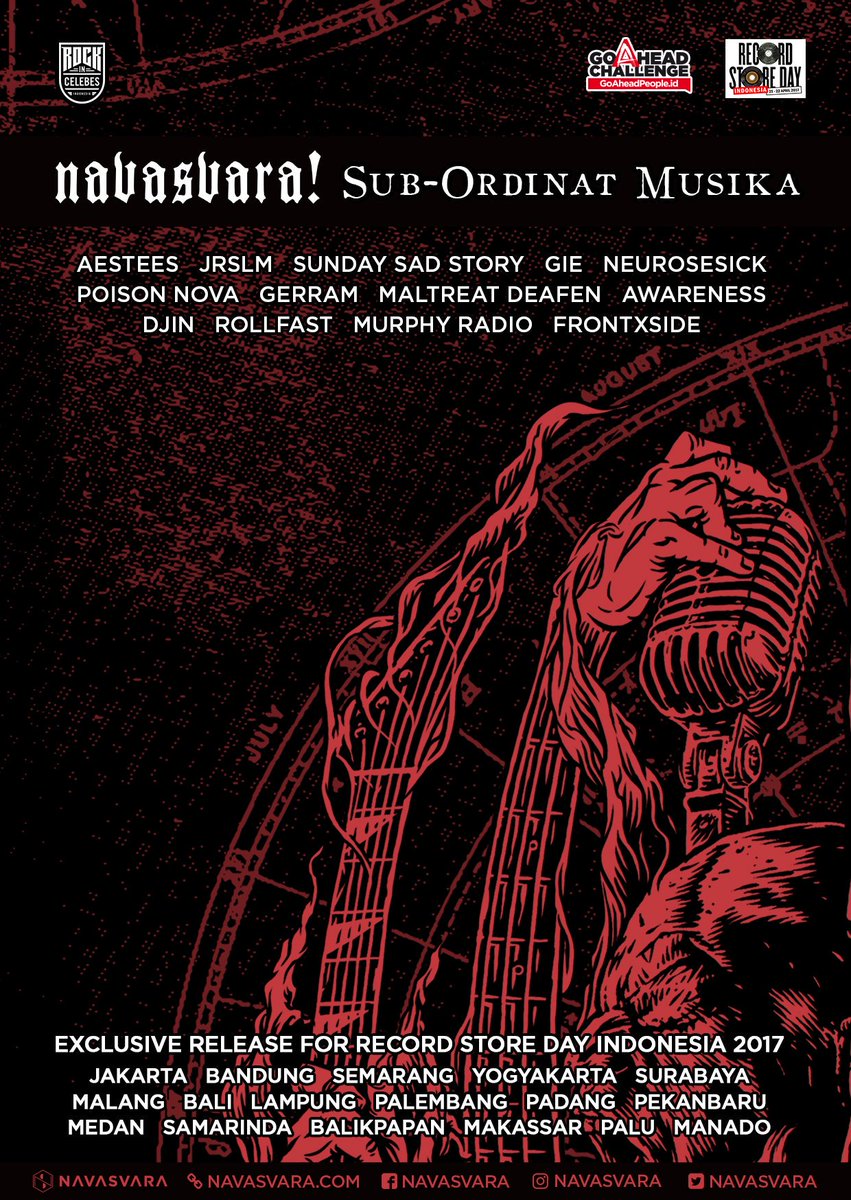 Album kompilasi Navasvara! "Sub-Ordinat Musika" yg dirilis serentak 17 kota sempena perayaan Record Store Day Indonesia mulai 21 April 2017